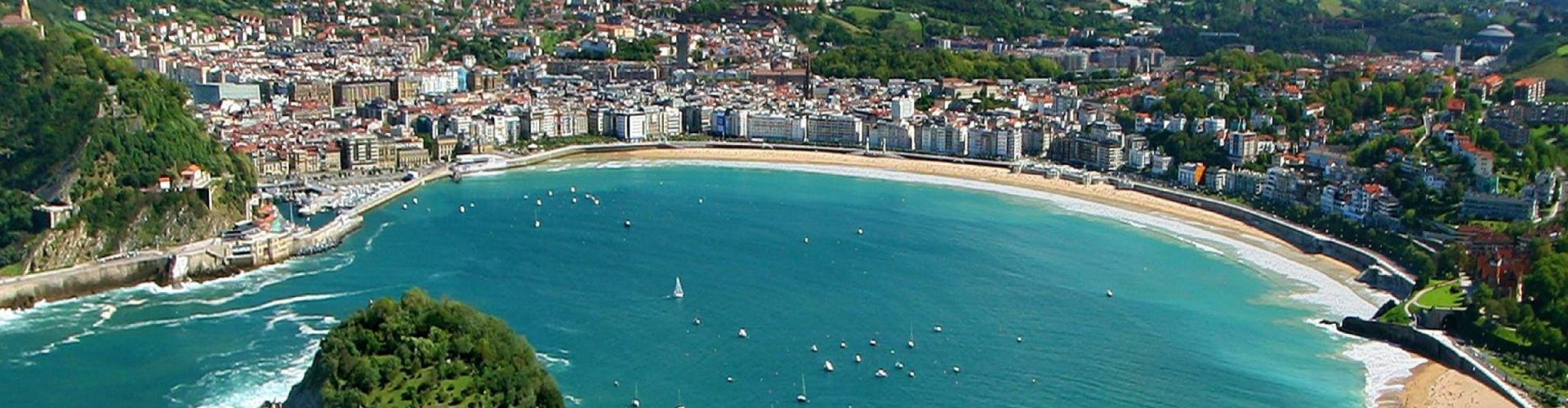 Evening riverside shot of Bilbao, ES