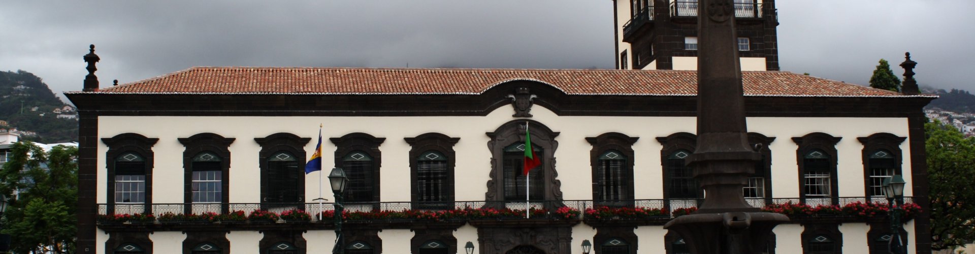 Evening riverside scene in Funchal, PT