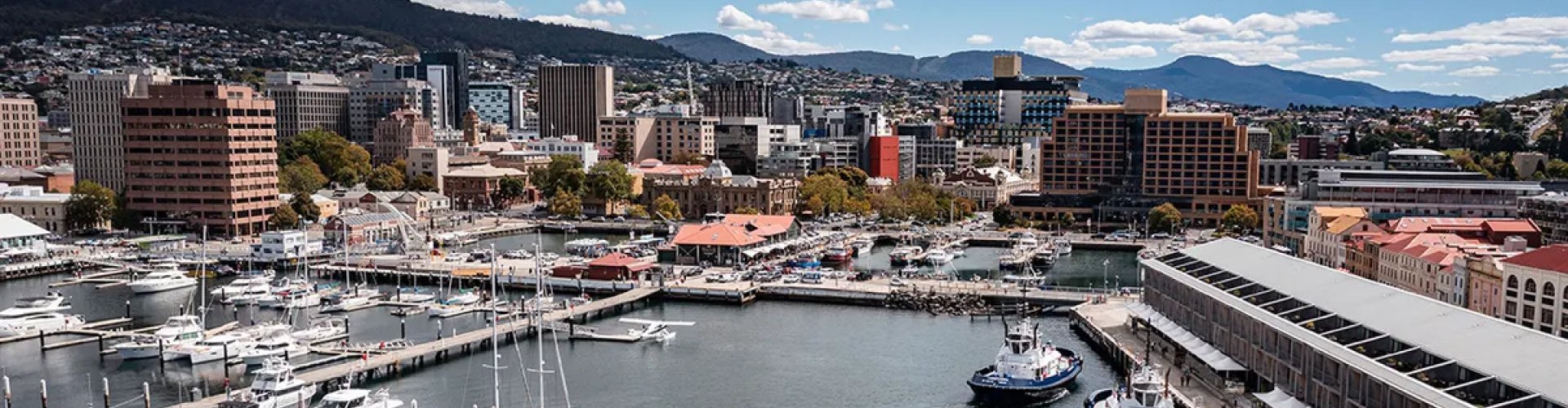 Skyline of Hobart, TA, AU