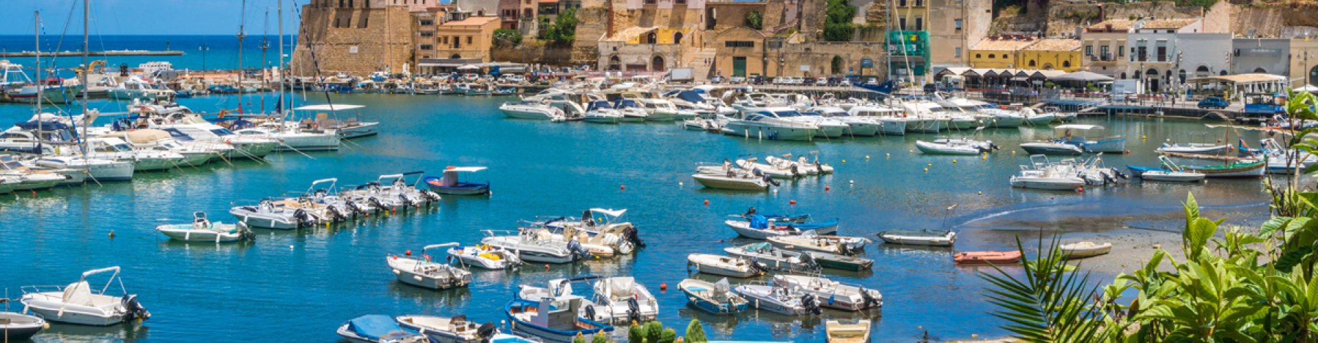 Evening riverside shot of Castellammare del Golfo