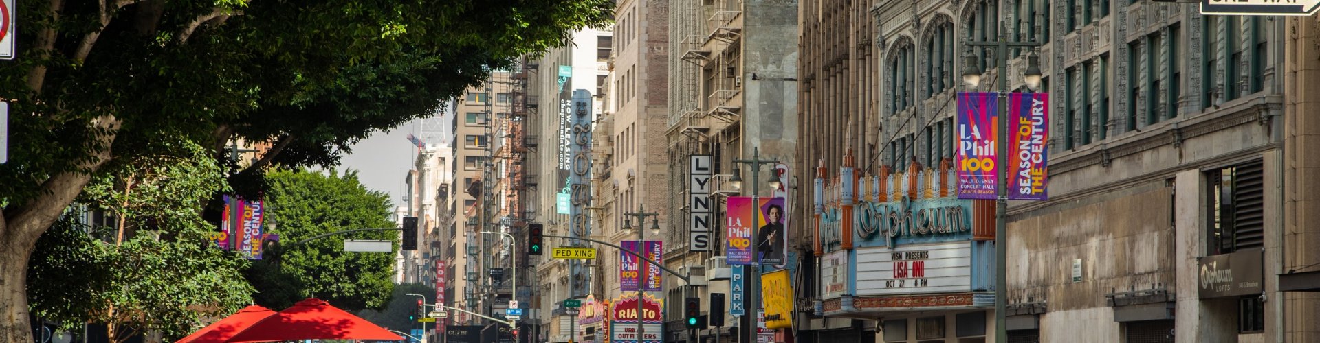 Skyline of Los Angeles, CA, US