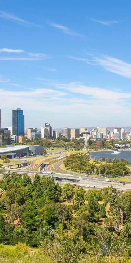 Perth public transport train and bike lanes