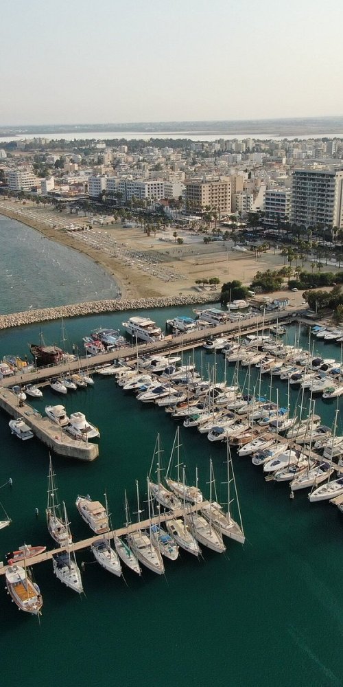 Cycling along Larnaca promenade