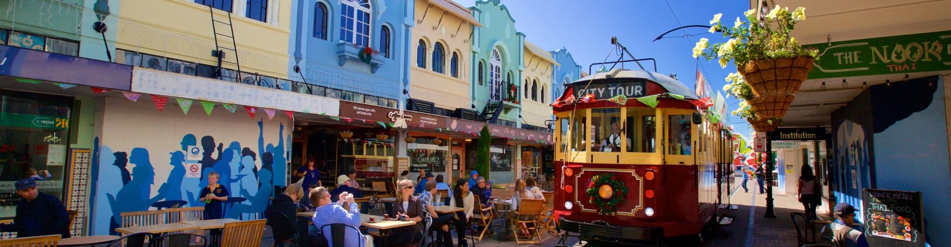 Evening riverside view in Christchurch, NZ
