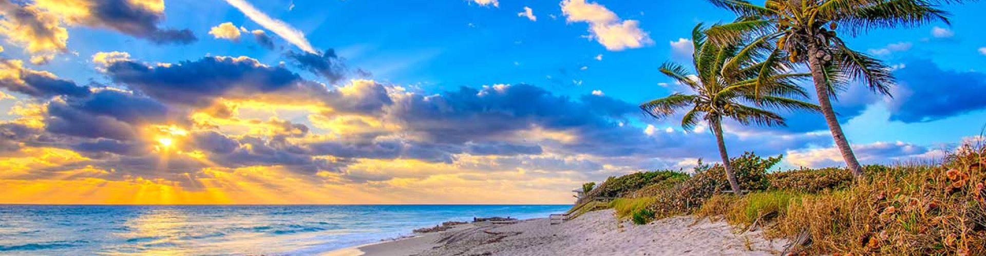 Evening riverside view in Coral Springs, FL, US