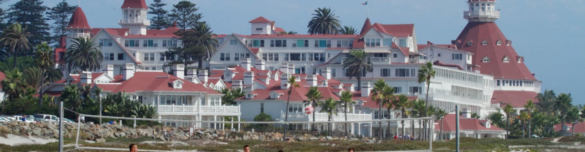 Evening riverside view of Coronado, CA, US