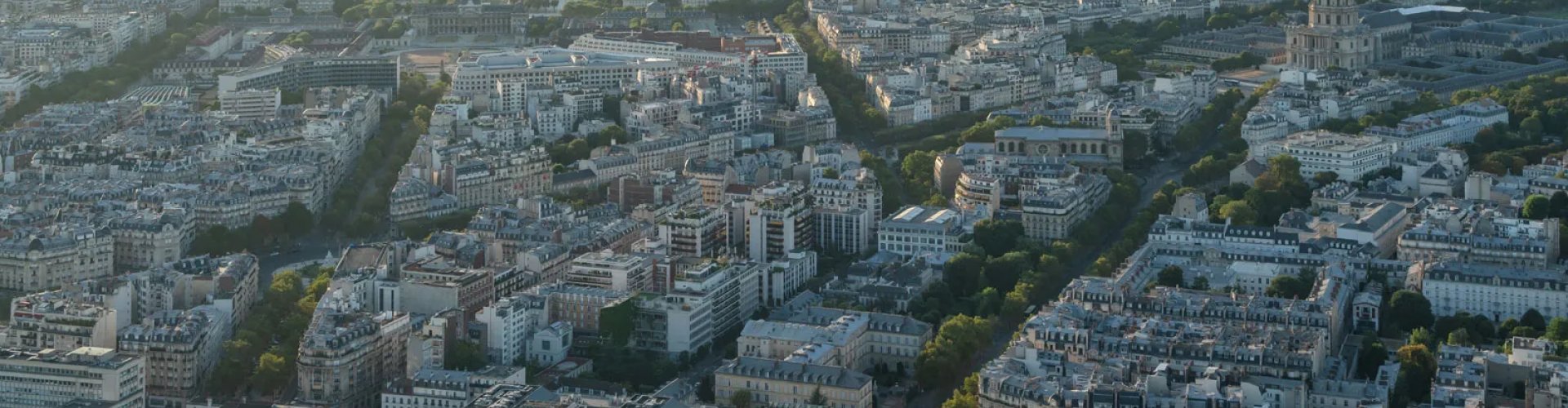 Evening riverside view of Paris, FR