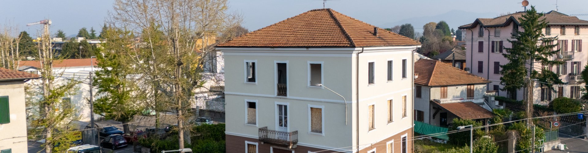 Evening riverside shot of Fino Mornasco