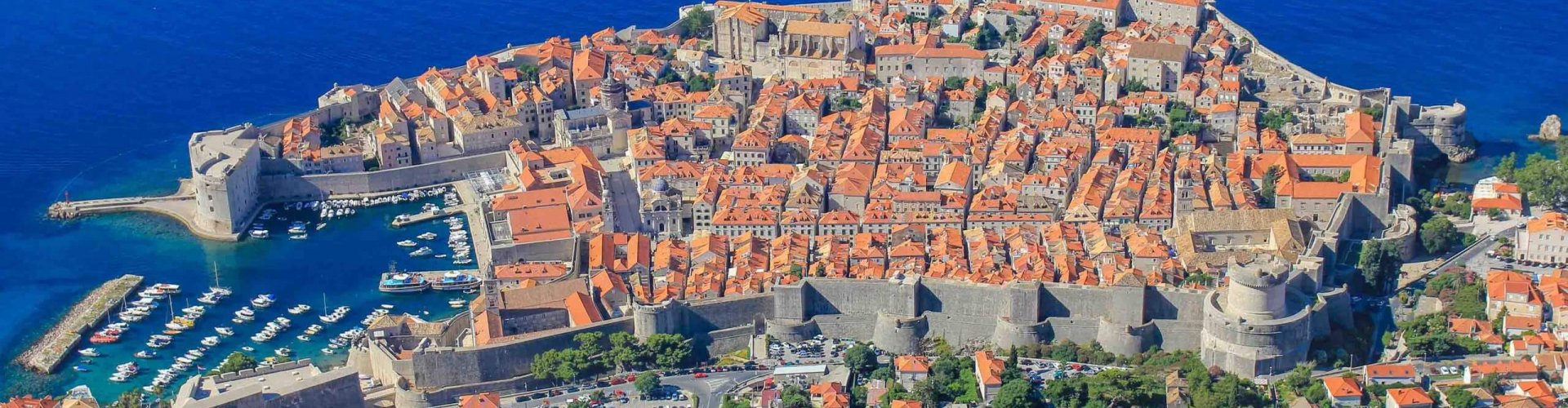 Evening riverside shot of Dubrovnik, HR