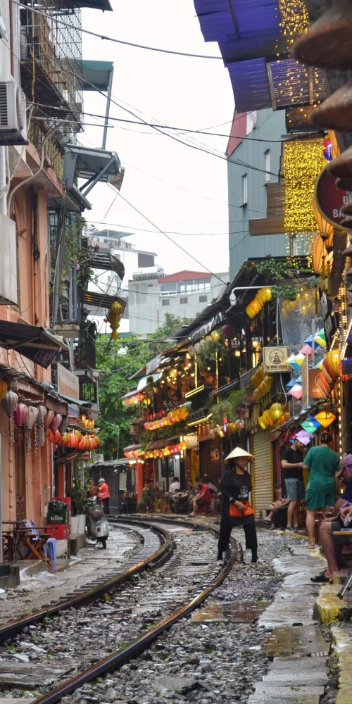 Cycling along West Lake, Hanoi