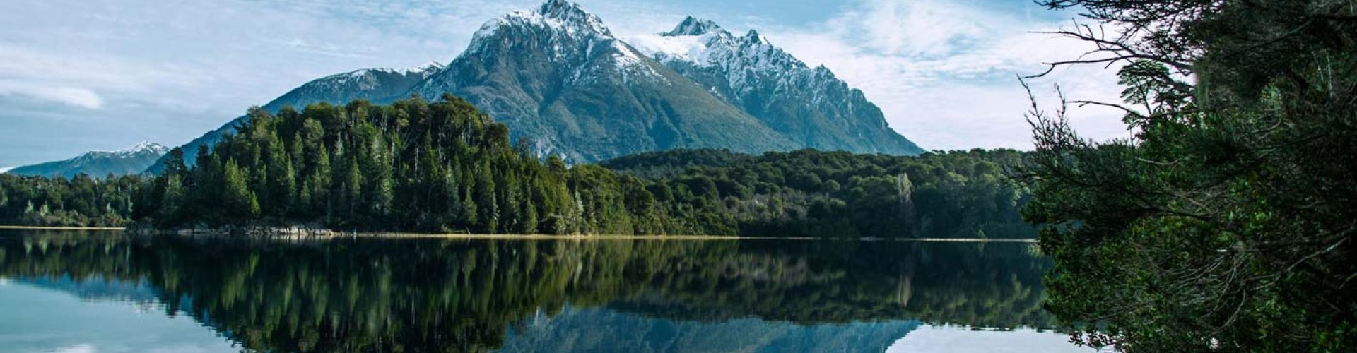 Evening riverside shot of Bariloche