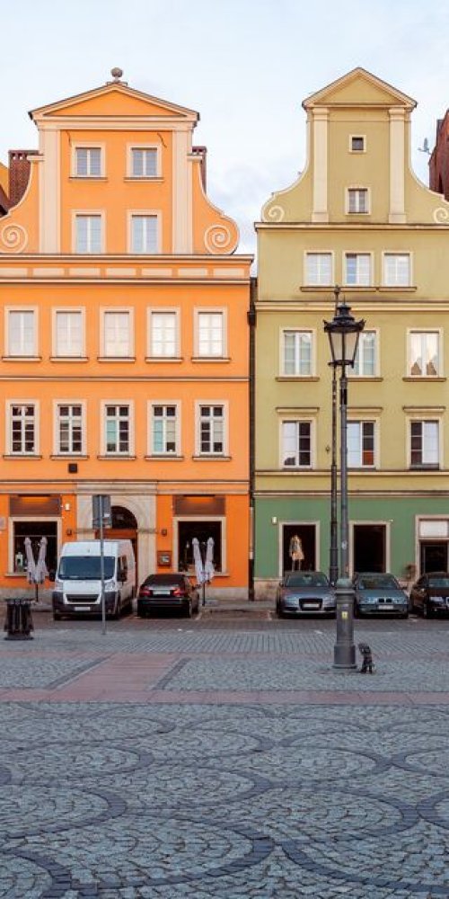 Tram and cityscape in Wrocław