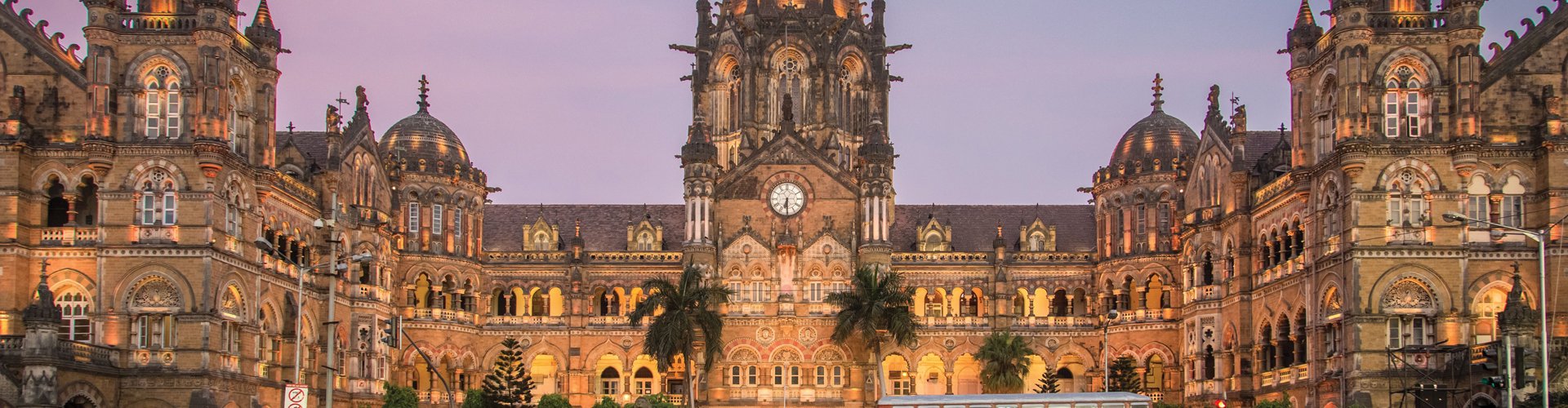 Mumbai Metro train passing through cityscape