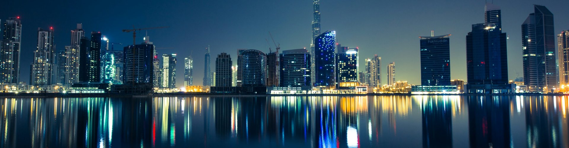 Dubai Metro train and cityscape