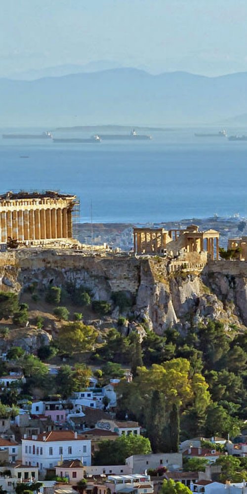 Athens metro train in station