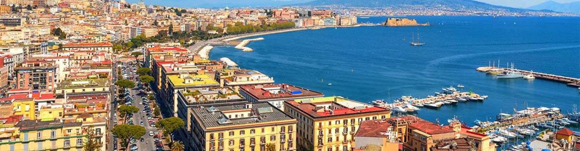 Evening riverside view of Naples, IT