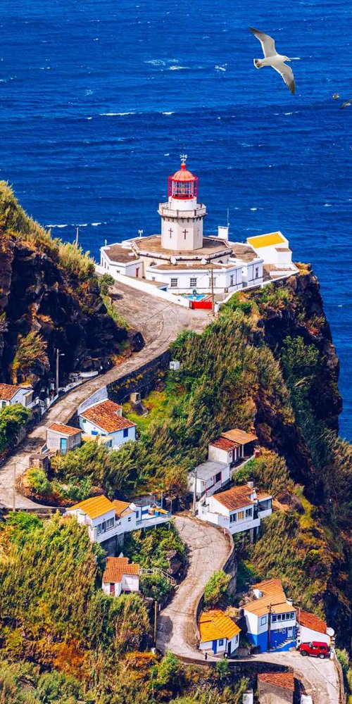Bicycle path and quaint street in São Miguel