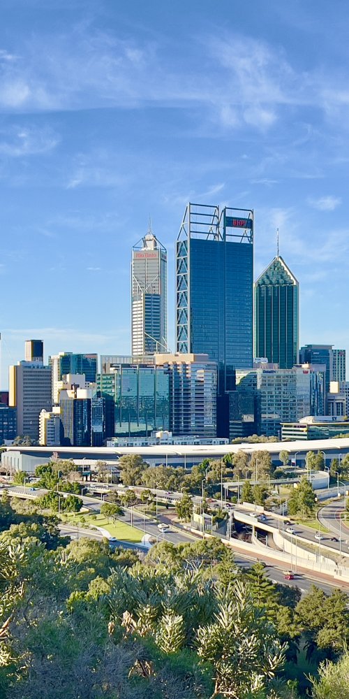 Perth public transport train and bike lanes