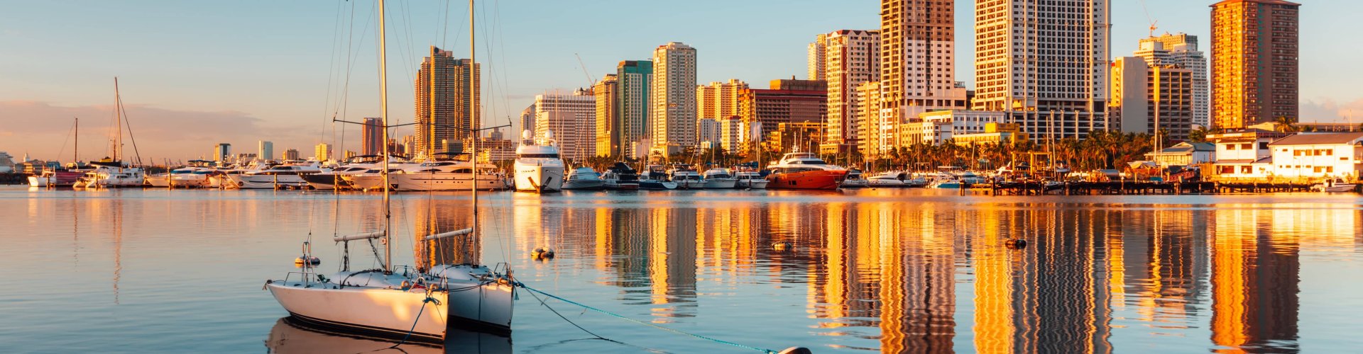 Evening riverside shot of Manila