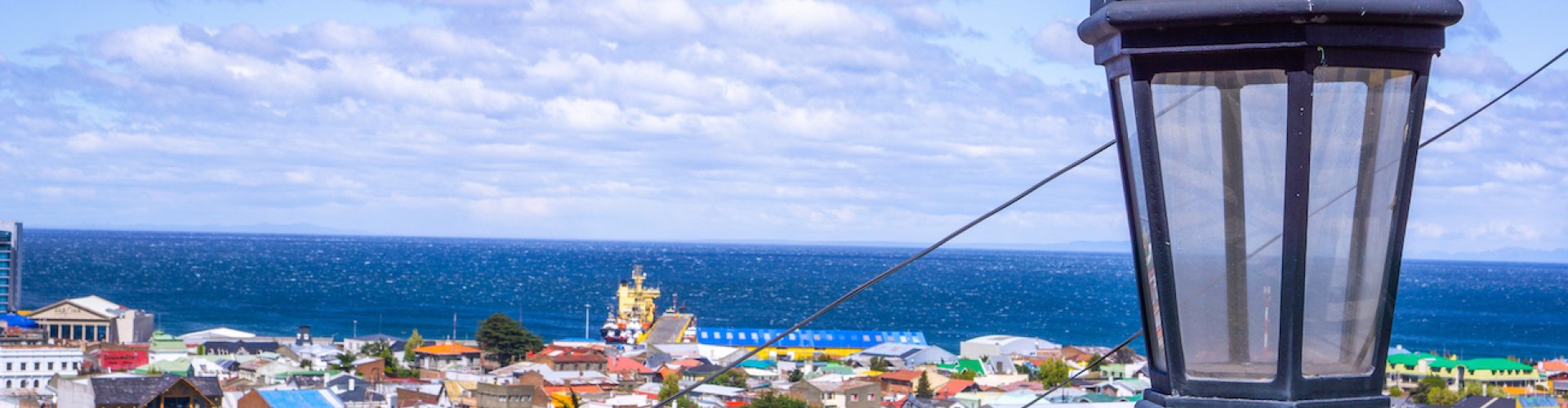 Evening riverside shot of Punta Arenas, CL