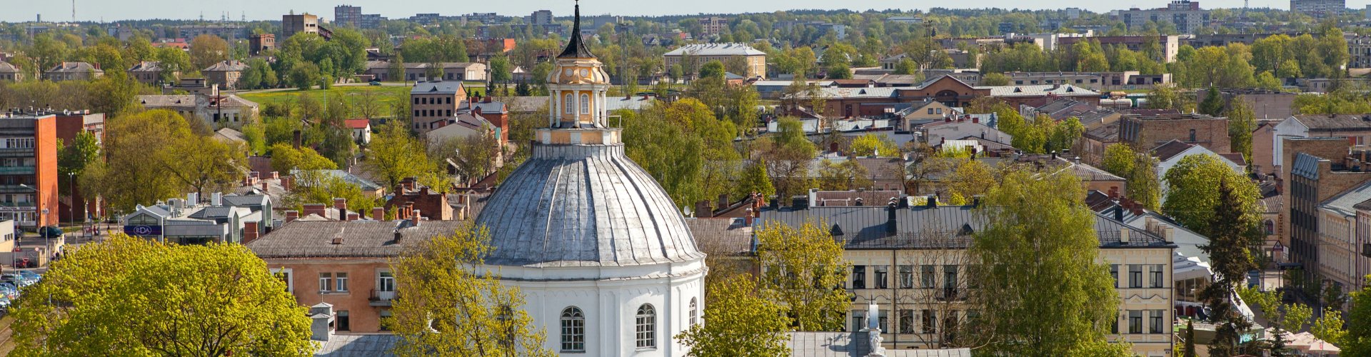 Evening riverside view of Daugavpils, LV