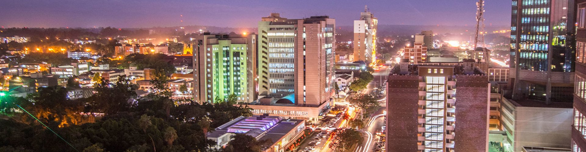 Evening riverside scene in Harare, ZW