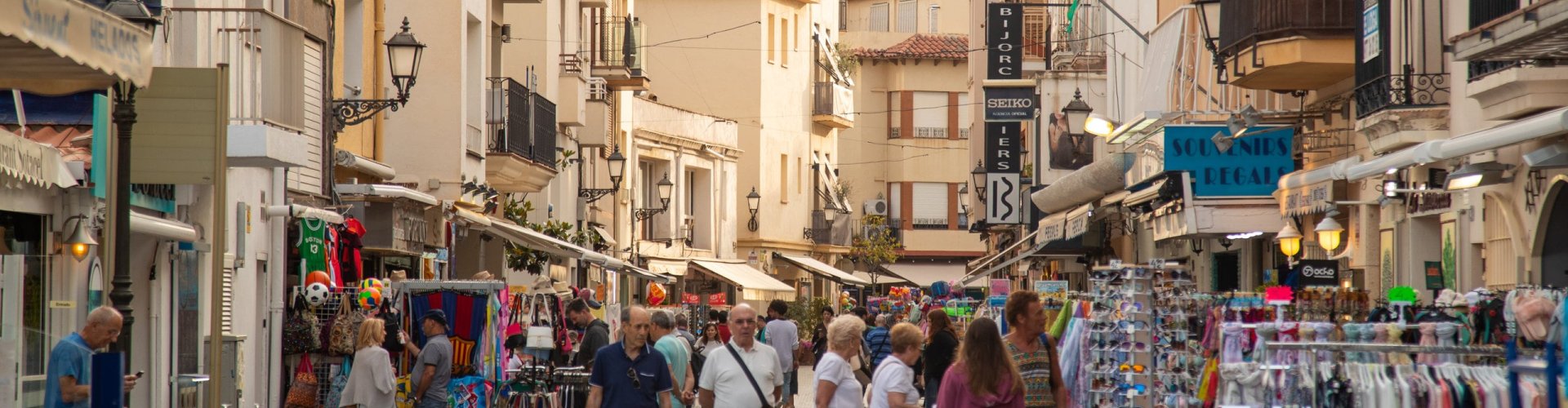 Evening riverside shot of Cambrils, ES