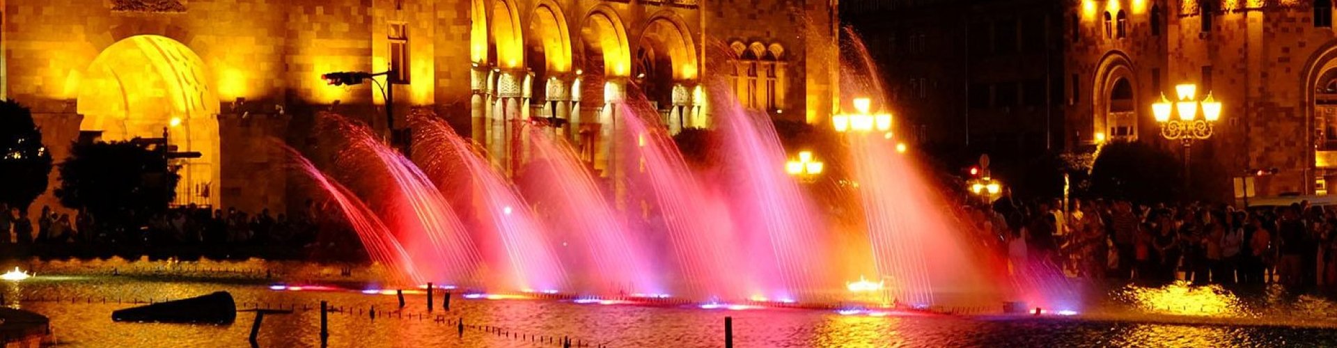 Evening riverside view of Yerevan, AM